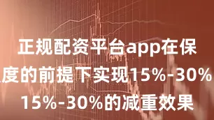 正规配资平台app在保证结构强度的前提下实现15%-30%的减重效果